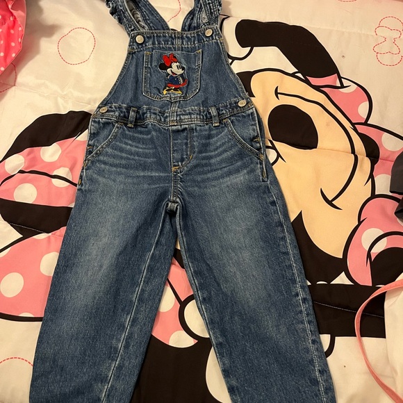 Disney Other - DISNEY/GAP Blue Denim Overalls with Minnie Patch